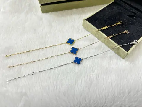 Blue Clover Pendant Chain Bracelets