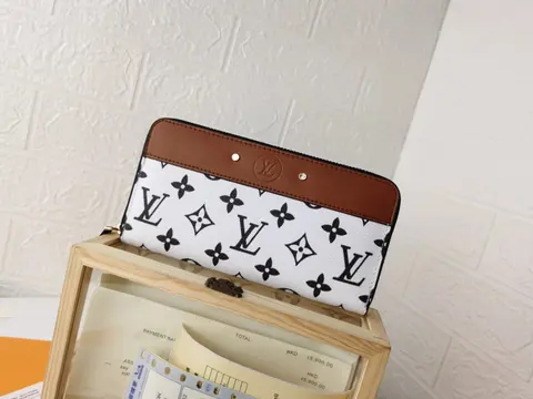 Louis Vuitton Monogram White Zip Around Wallet