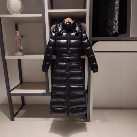 Canada Goose Long Black Down Coat with Fur Trim Hood