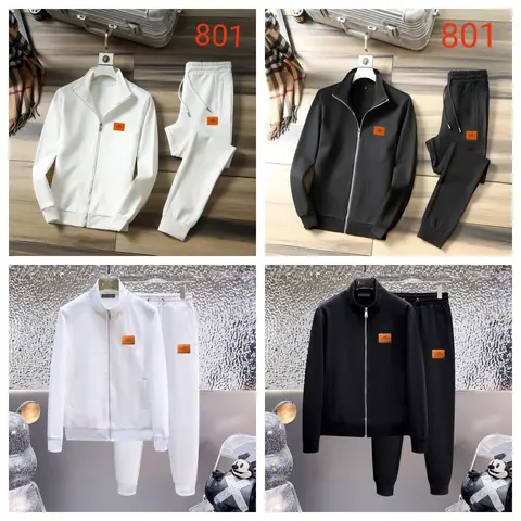 801 Track Suit Set - White and Black Jogger Outfits