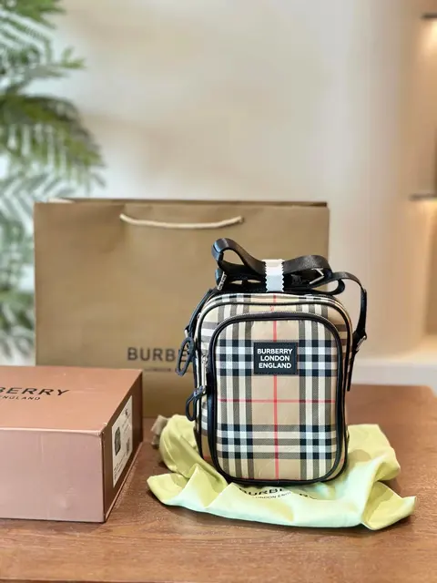 Burberry London England Check Pattern Crossbody Bag