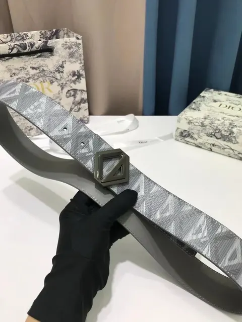 Dior Oblique Pattern Leather Belt