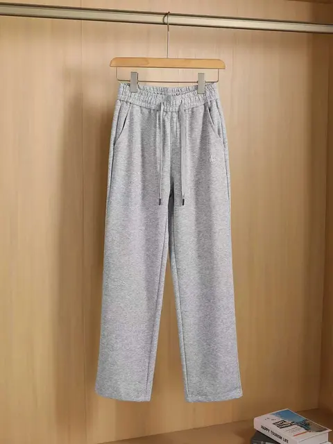 Gray Relaxed Fit Sweatpants with Drawstring Waist