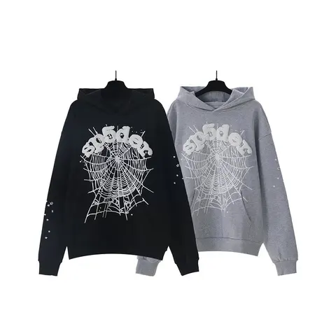 Spider Web Print Hoodie Sweatshirt