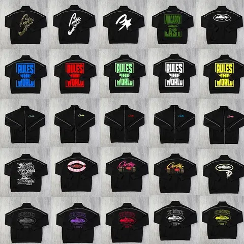 Corteiz Collection Black Jackets with Various Logo Designs