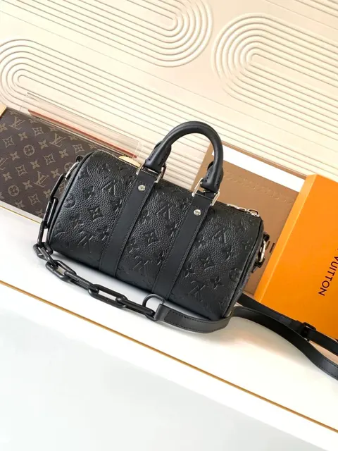 Louis Vuitton Black Monogram Empreinte Keepall Bag