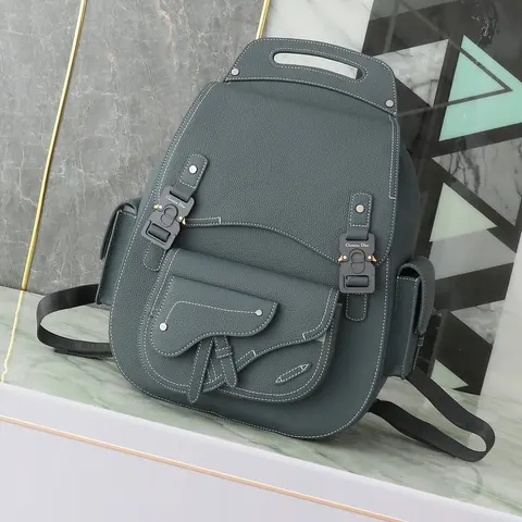 Christian Dior Gray Leather Backpack