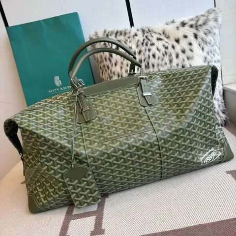 Goyard Green Monogram Canvas Duffle Bag
