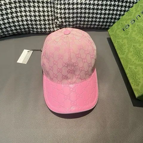 Gucci Pink GG Supreme Baseball Cap