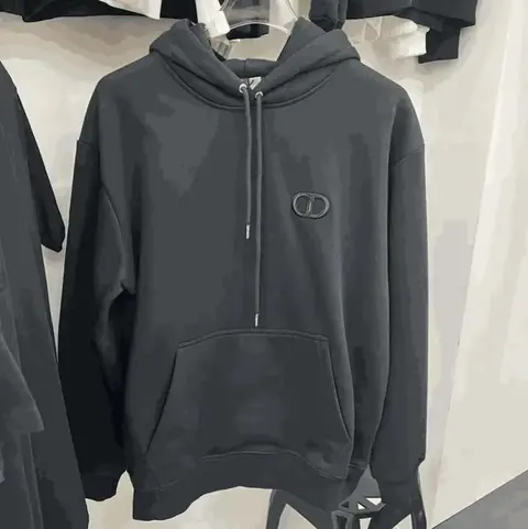 Dior Black Hoodie with Logo Patch