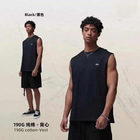 alo 190G Cotton Vest - Black