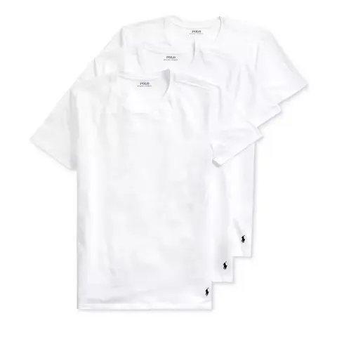 Polo Ralph Lauren White Crewneck T-Shirt 3-Pack