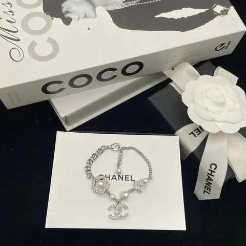 Chanel Pearl and Crystal Bracelet with CC Logo