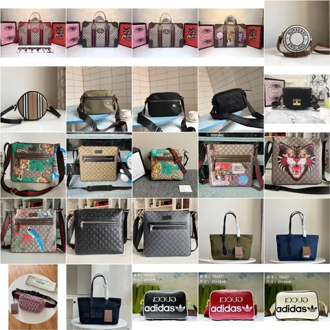 Luxury Designer Handbags Collection Featuring Gucci, Burberry, and Adidas