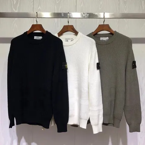 Stone Island Ribbed Crewneck Sweaters