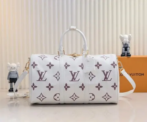 Louis Vuitton White Monogram Keepall Duffle Bag