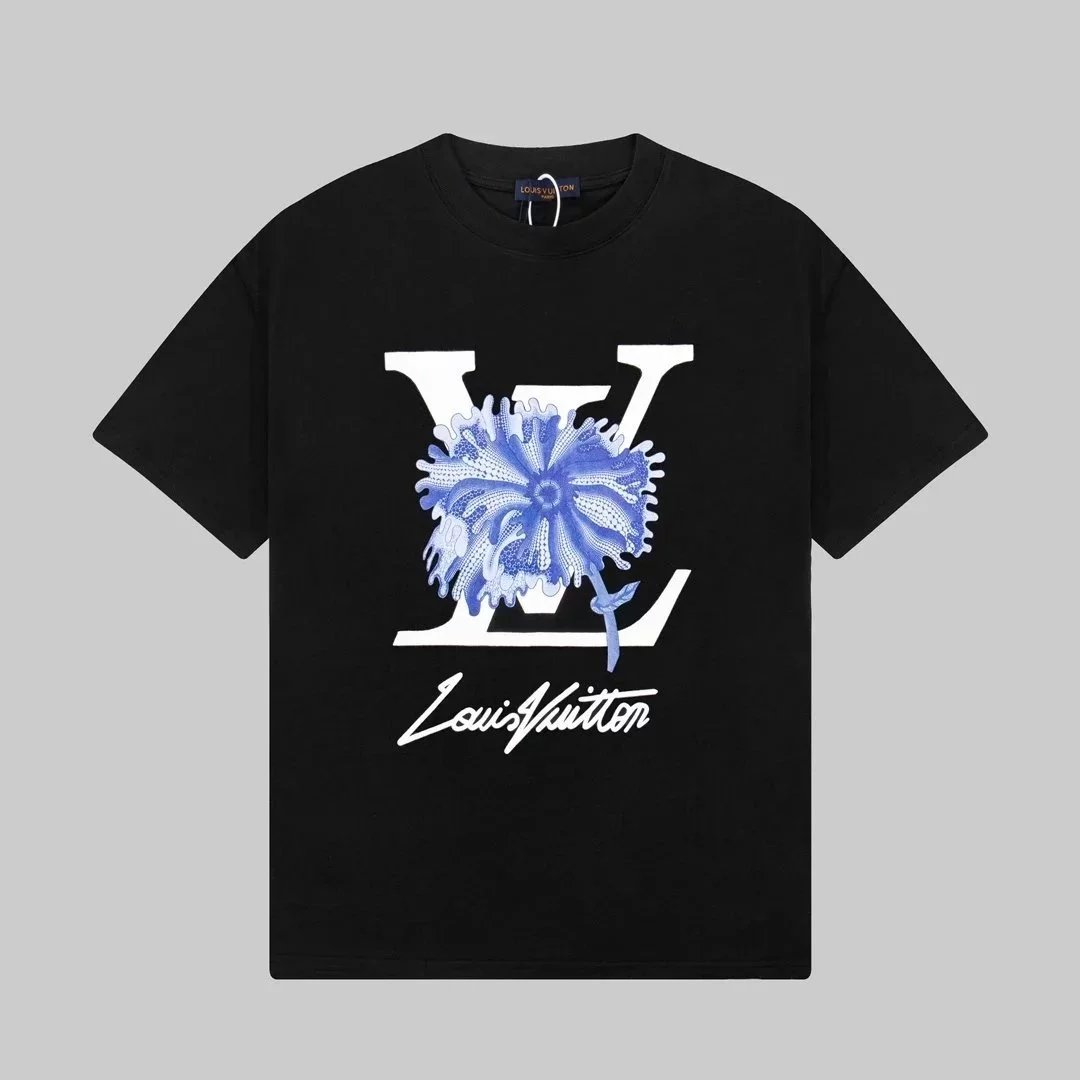 黑色蓝花标002