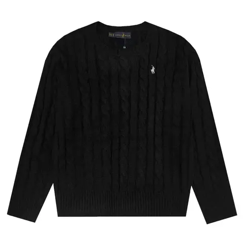 Ralph Lauren Black Cable Knit Sweater