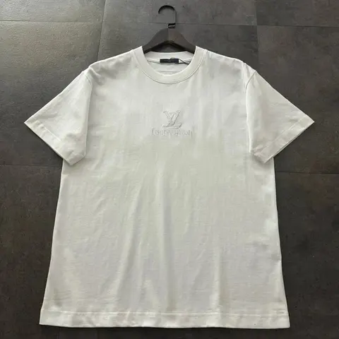 Louis Vuitton White Embroidered Logo T-Shirt