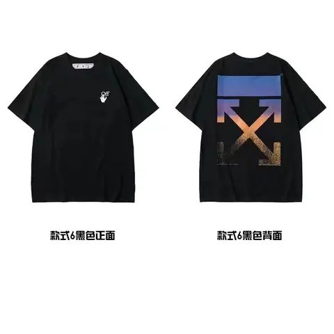 OFF-WHITE Black T-Shirt with Gradient Logo