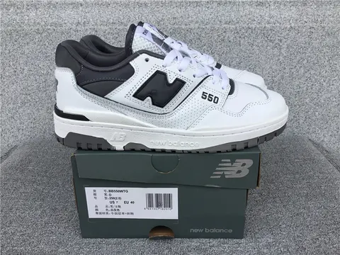 New Balance 550 White and Black Sneakers