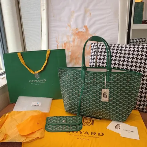 Goyard Saint Louis Tote Bag with Matching Pouch and Accessories