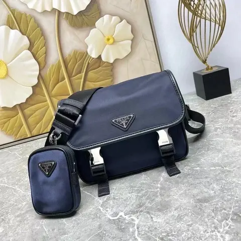 Prada Nylon Crossbody Bag with Matching Pouch