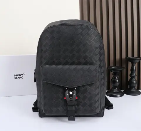 Montblanc Black Woven Pattern Backpack