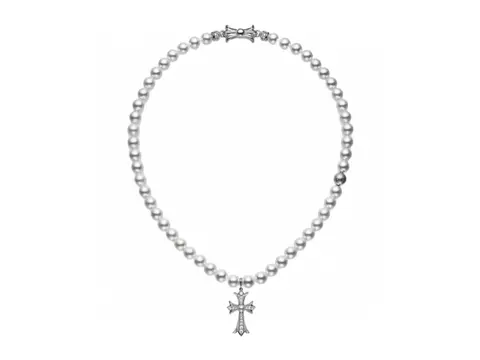 Pearl Necklace with Cross Pendant