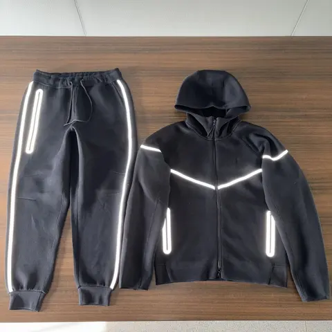Black Reflective Hoodie and Jogger Set