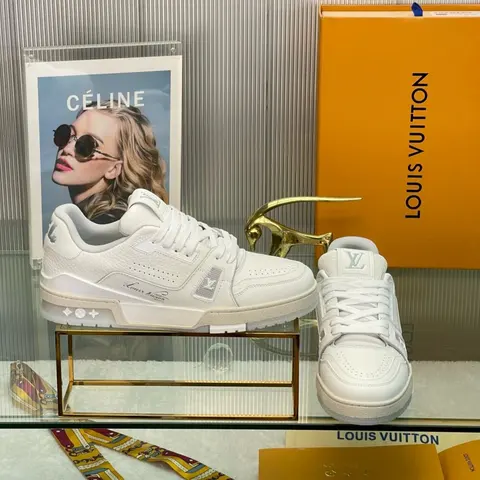Louis Vuitton White Leather Sneakers