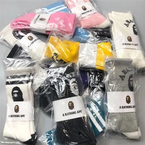 A Bathing APE Camo-Print Crew Socks with Cushioned Terry Sole