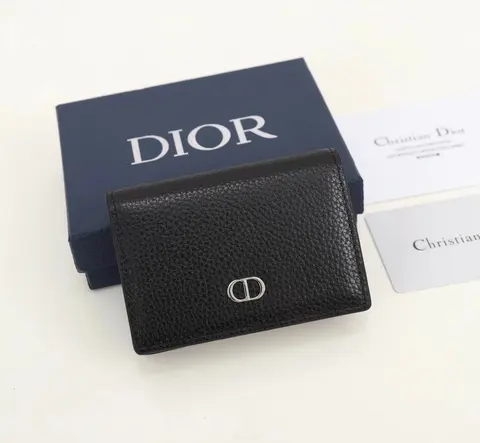 Dior Black Leather Card Holder