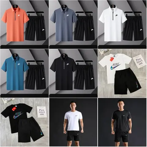 Nike Men's Athletic Shorts and Polo Shirt Sets
