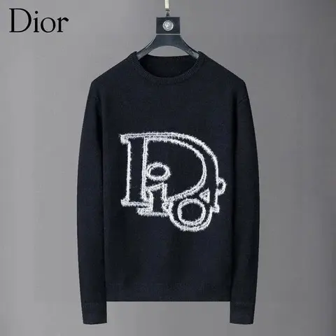 Dior Black Knit Sweater with Embroidered Logo