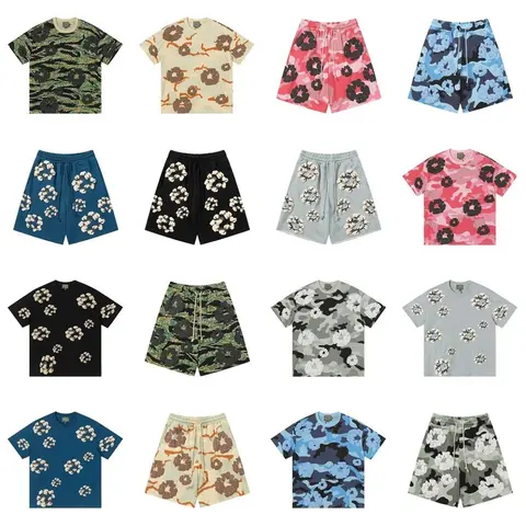 Camouflage and Floral Patterned T-Shirts and Shorts Collection