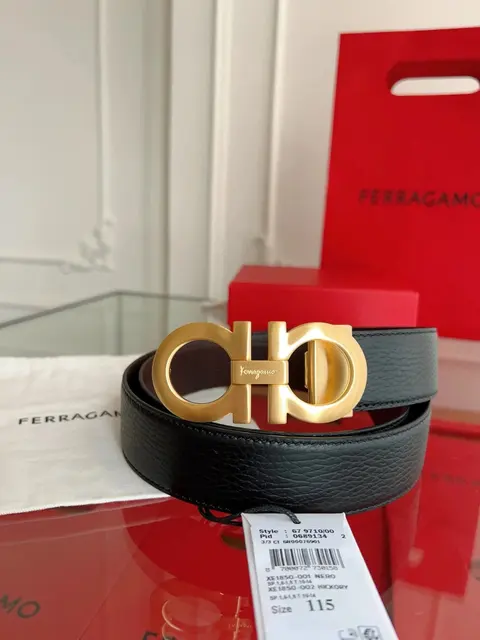 Salvatore Ferragamo Gancini Leather Belt