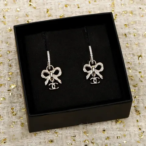 Chanel Bow Drop Earrings