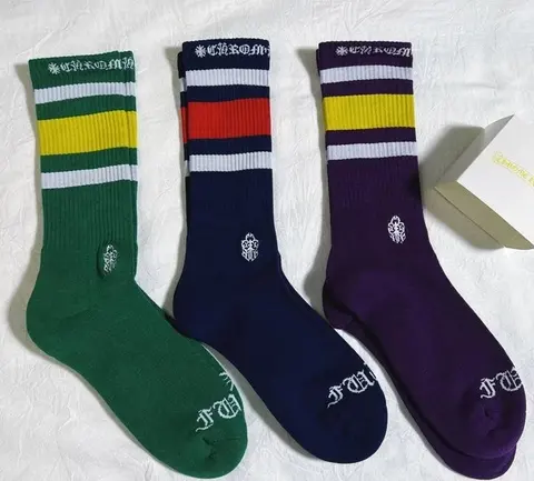 Chrome Hearts 2023 Season Towel Socks - Green Blue Purple