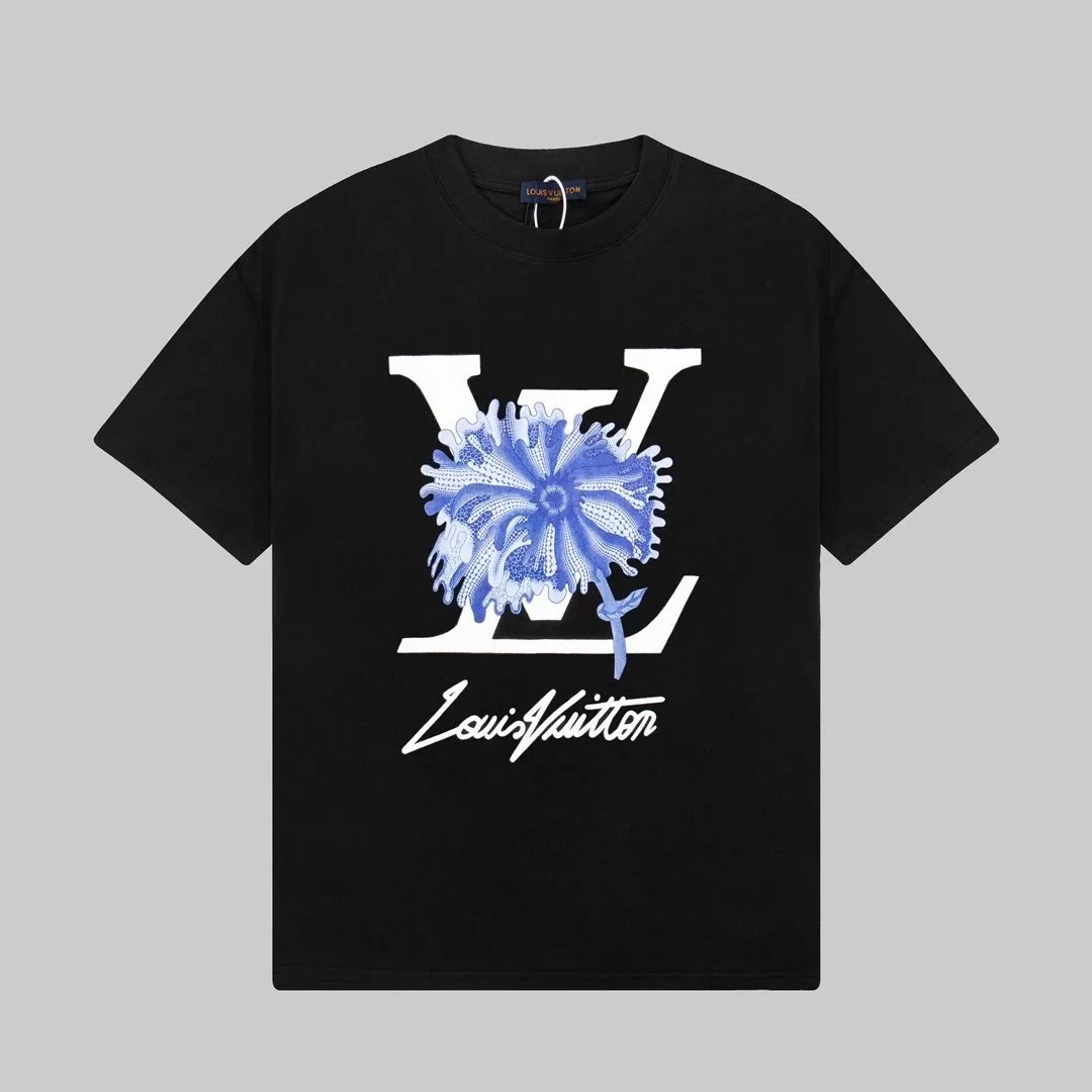 黑色蓝花标002