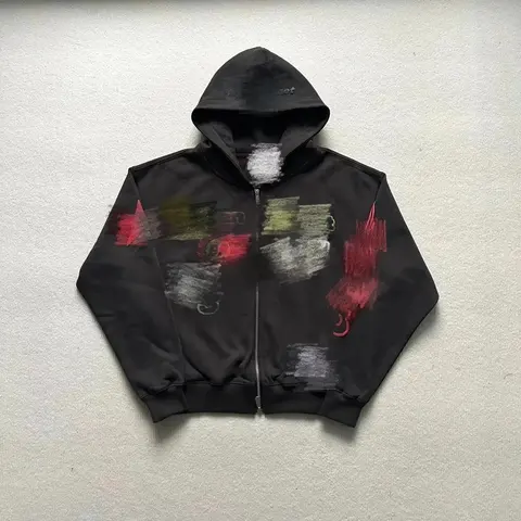 Givenchy Abstract Print Zip-Up Hoodie
