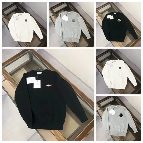 Mandarin Sweater Collection - Black, White, and Gray Knit Pullovers