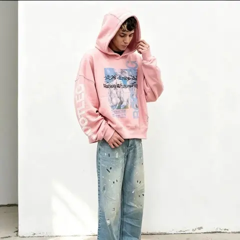 Pink Graphic Hoodie with 'Rotten Future' Print