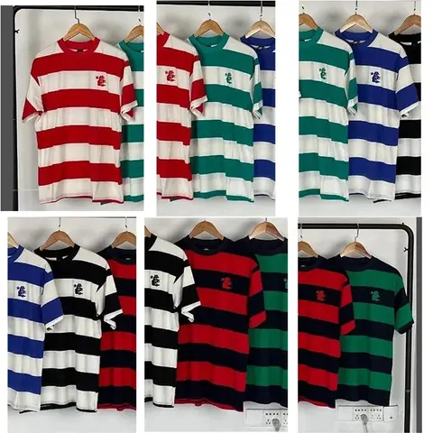 Striped T-Shirt Collection with Embroidered Logo