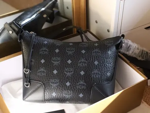 MCM Black Monogram Shoulder Bag