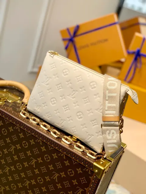 Louis Vuitton White Monogram Pochette with Shoulder Strap