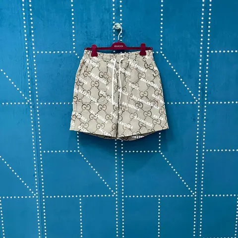 Balenciaga Logo Print Drawstring Shorts