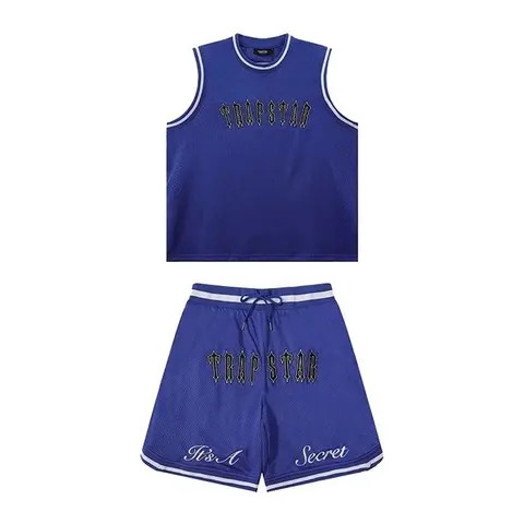 Trapstar Blue Mesh Tank Top and Shorts Set