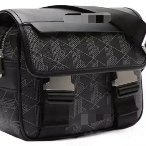 Black Geometric Pattern Crossbody Bag