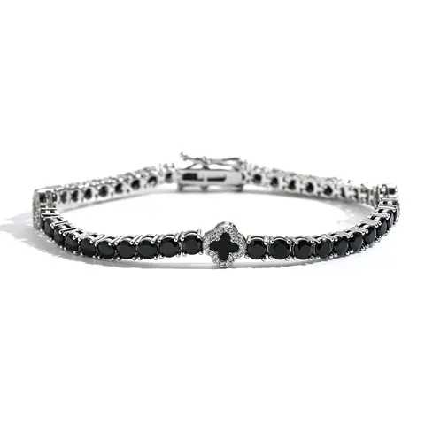 Black Onyx and Diamond Accent Bracelet